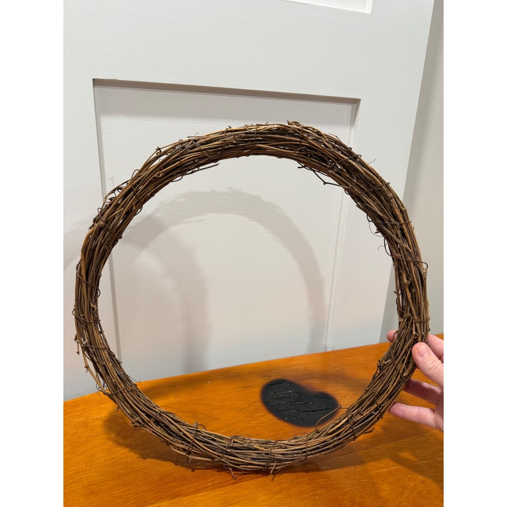 Natural Grapevine Wreath 15Inch Rustic Brown Vine Base for DIY Crafts Decor
